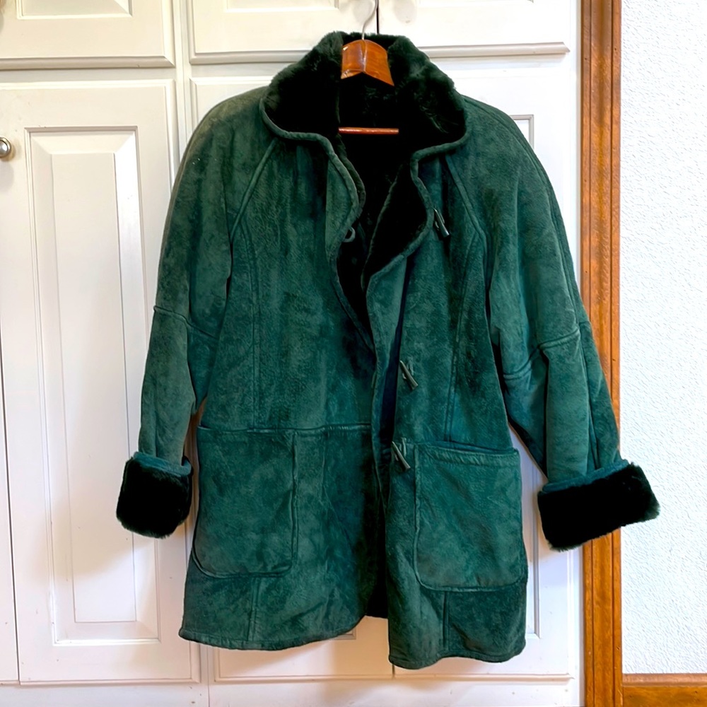 GENUINE LEATHER Faux Fur Lined Winter Jacket